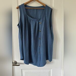 Blue Sleeveless Women's Top